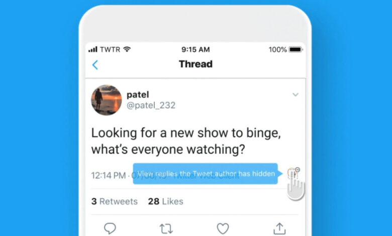 how to check hidden on twitter